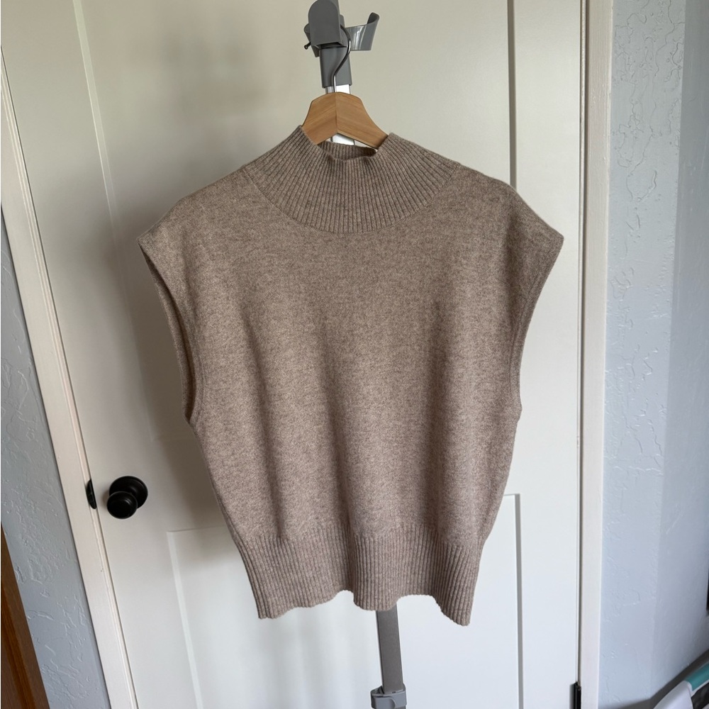 Reformation Sleeveless Beige Knit Sweater